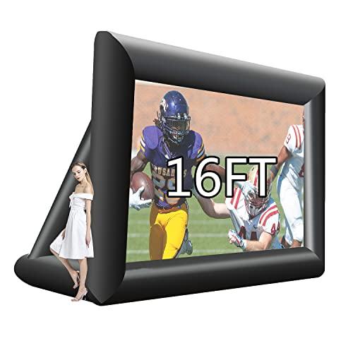 Xmaybang 16ft Inflatable Movie Projector Screen, Outdoor Projector Screen, Front/Rear Projection, Including Blower, Pedestal, Straps and Storage Bag - CookCave