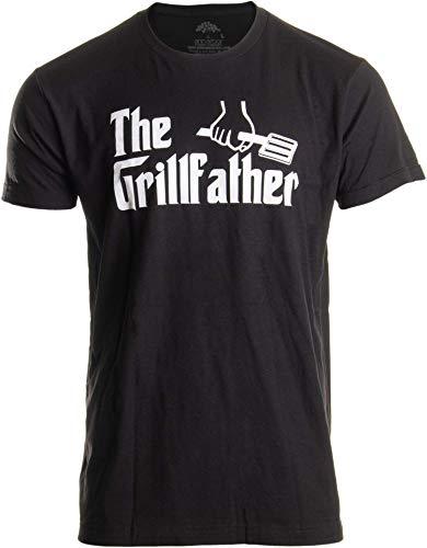The Grillfather | Funny Dad Grandpa Grilling BBQ Meat Humor T-Shirt Joke for Men - (Adult,L) Black - CookCave