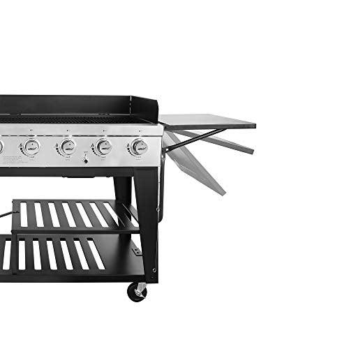 Royal Gourmet 8-Burner Gas Grill, 104,000 BTU Liquid Propane Grill, Independently Controlled Dual Systems, Outdoor Party or Backyard BBQ, Black - CookCave