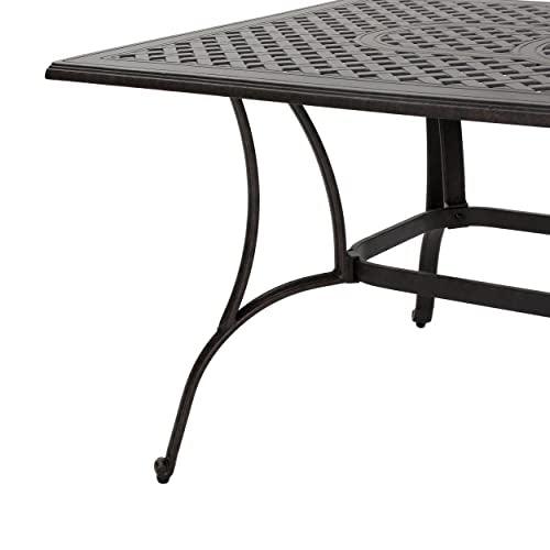 Christopher Knight Home Alfresco Outdoor Cast Aluminum Rectangular Dining Table, Bronze - CookCave