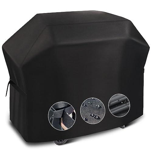 RICHIE Grill Cover for Outdoor Grill, Gas Grill Covers Waterproof UV Resistant BBQ Cover, Durable Rip Resistant Barbecue Grill Cover, Fits for Weber, Brinkmann, Char Broil, Nexgrill etc, 52 Inch Black - CookCave
