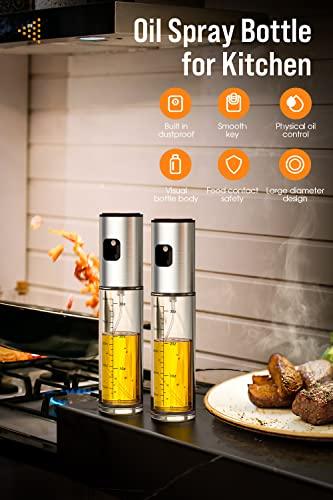 MISSOLO Oil Sprayer for Cooking, Packspray Bottle for Olive Oil, Oil Bottles for Kitchen, Oil Dispenser Bottle for Kitchen for Air Fryer, Roasting, Baking, Grilling, Salad, 100ml Oil Sprayer - CookCave