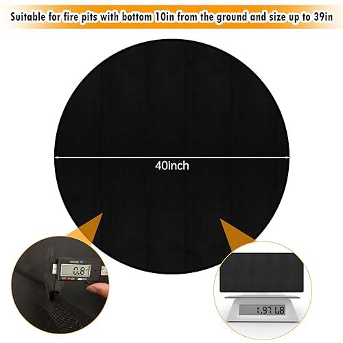 40" Round Fire Pit Mat 3-Layer Outdoor Under Grill Mat Patio Deck Protector BBQ Mat,Fire Proof Pads for Solo Stove Bonfire Under Fire Pit,Charcoal Grills,Griddles and Smokers - CookCave