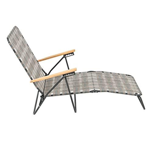 Camp & Go 4-Position Folding Web Lawn Beach Lounger Chair, 24.4" W x 55.6" D x 34.1" H, Multi - CookCave