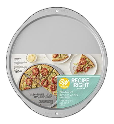 Wilton Recipe Right 12-Inch Pizza Pans, 2-Piece Set, Steel - CookCave