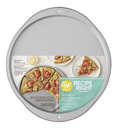 Wilton Recipe Right 12-Inch Pizza Pans, 2-Piece Set, Steel - CookCave