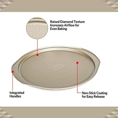 Glad Nonstick Large Pizza Pan for Oven | Round Baking Tray | Textured Cooking Sheet Crisper | Premium Bakeware Series for Home Kitchen - CookCave