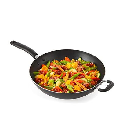 T-fal Ultimate Hard Anodized Nonstick Wok 14 Inch Oven Safe 350F Cookware, Pots and Pans, Dishwasher Safe Black - CookCave