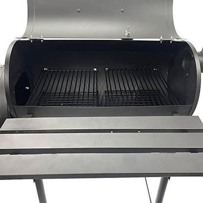 TECHTONGDA Offset Smoker with Cover Outdoor Charcoal Grill Smoker with Side Fire Box for Camping, Backyard Cooking - CookCave