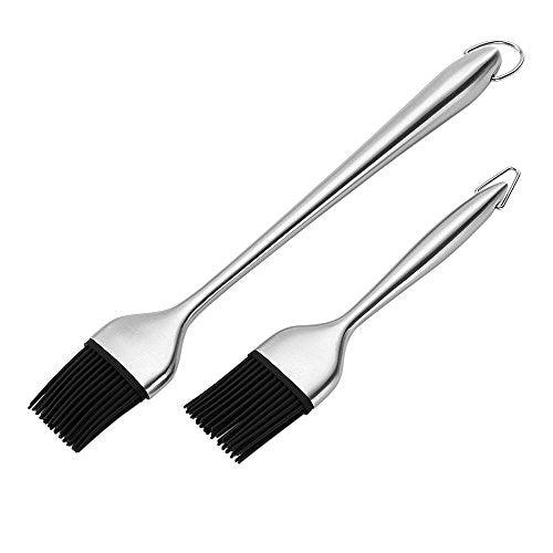 HQY 2 Pack Heavy-duty BBQ Basting Brush,12 Inch & 7 Inch-Great For BBQ Meat,Cakes And Pastries - CookCave