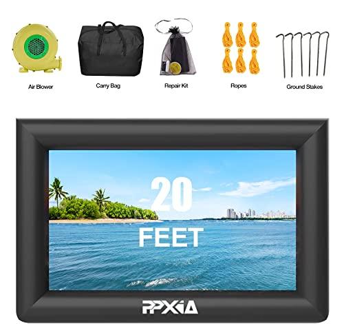 PPXIA Inflatable Movie Screen Outdoor Projector Screen 20ft, Blow Up Screens Front and Rear Projection with Air Blower, Best for Movie Nights Backyards Pool Party Home Theater - CookCave