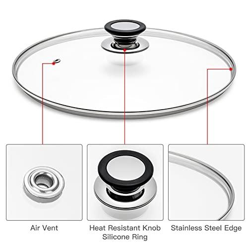 Tempered Glass Lid with Heat Resistant Handle,10.5"/26cm, Clear - CookCave