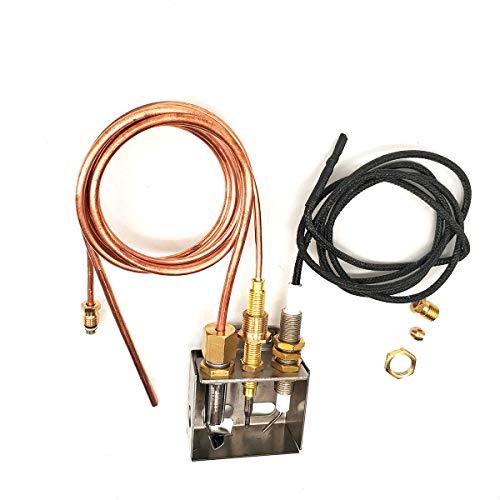 MENSI Propane Gas Fireplaces Fire Pits DIY Safety Replacement Part Pilot Burner Assembly for Propane Igniter Kit M8x1 Thermocoupler with OD 4mm Copper Tube Connection - CookCave