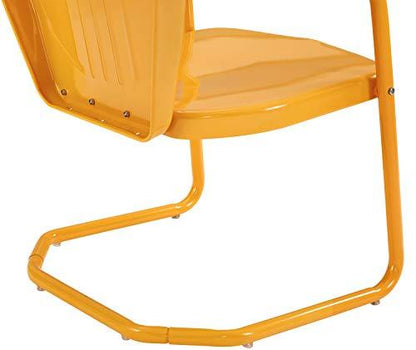 Crosley Furniture CO1001A-TG Griffith Retro Metal Outdoor Chair, Tangerine - CookCave