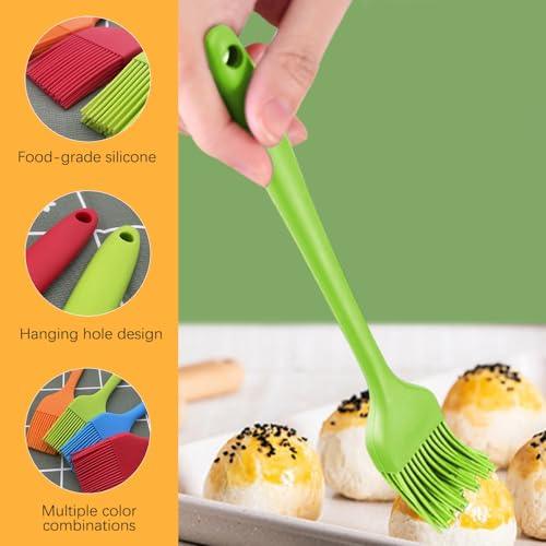 5PCS Silicone Basting Brush & Silicone Spatula, Silicone Brush Cooking For Grilling Barbecue Sauces Spreading Pastry Cakes Oiling Kitchen Cooking （Food Grade Silicone, Multi-color） - CookCave