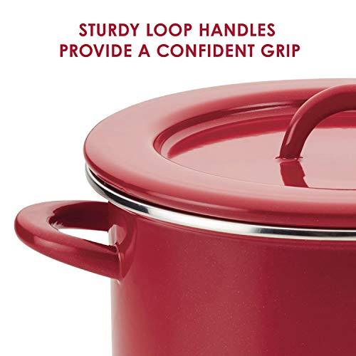 Rachael Ray Create Delicious Stock Pot/Stockpot with Lid - 12 Quart, Red - CookCave