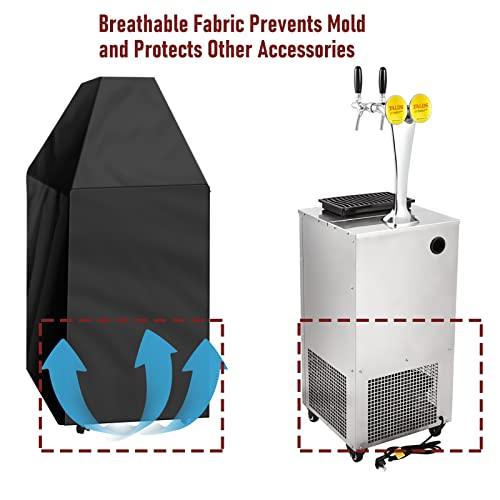 Kegerator Cover Waterproof Dust-proof Keg Beer Cooler Protection Cover Outdoor/Indoor 24.5 x 26.5 x 47 Inch - CookCave