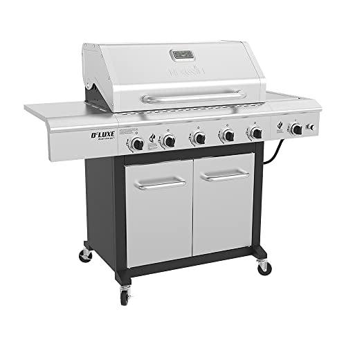 Nexgrill Deluxe 5-Burner Propane Barbecue Gas Grill with Side Table and Ceramic Searing Side Burner, 771 sq. in., 75000 BTUs, Black, Outdoor Cooking, Patio, Barbecue Grill, 720-1046A - CookCave