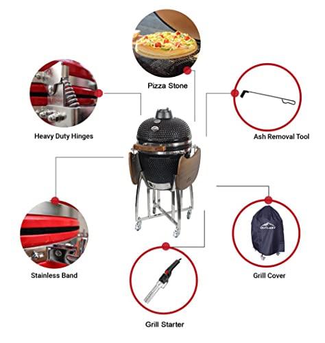 Outlast 22" Large Ceramic Kamado Barbecue Charcoal Grill - CookCave