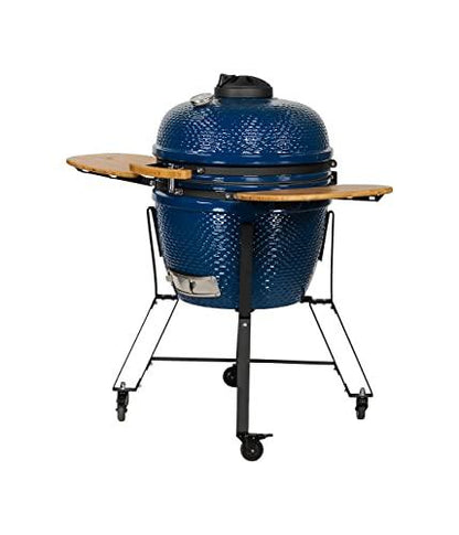 VESSILS Classic - 24 Inch Kamado Charcoal Grill - Heavy Duty Ceramic Barbecue Smoker and Roaster with Built-in Thermometer and Stainless Steel Grate (21-in W) - CookCave