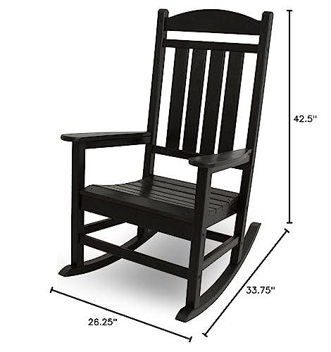 POLYWOOD R100BL Presidential Rocking Chair, Black - CookCave