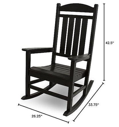 POLYWOOD R100BL Presidential Rocking Chair, Black - CookCave