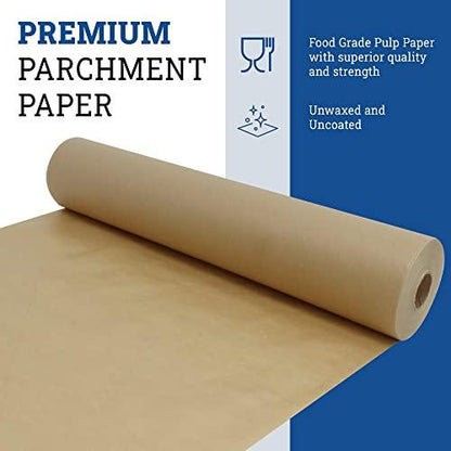 Reli. Parchment Paper Roll (15" x 250 ft) w/Dispenser Box, Brown | Unbleached Parchment Paper for Baking & Air Fryer | Food Grade Baking Paper Liners |Non-Stick, Cooking Paper for Grilling & Steaming - CookCave