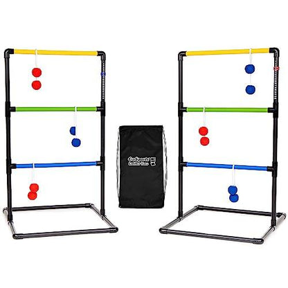 GoSports Ladder Toss Indoor & Outdoor Game Set with 6 Soft Rubber Bolo Balls and Travel Carrying Case - Choose Pro or Classic - CookCave