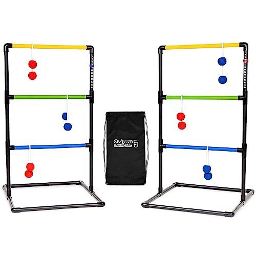 GoSports Ladder Toss Indoor & Outdoor Game Set with 6 Soft Rubber Bolo Balls and Travel Carrying Case - Choose Pro or Classic - CookCave