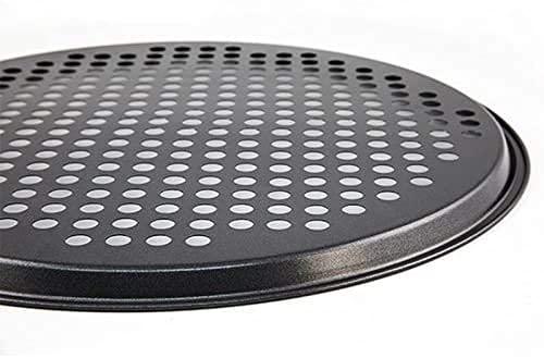 Pizza Pan with holes -Nonstick Carbon Steel Pizza Pan, Pizza pans，Pizza Tray Bakeware Perforated Round For Home Kitchen - PROFESSIONAL CLASS 32.5CM Diameter 12 3/4" INCHES with Fast Crisp Technology - CookCave