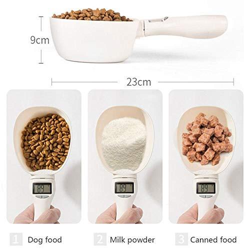 DANGSHUO Dog Food Scale Cup Cat Food Bowl Kitchen Scale Bowl Spoon Measuring Cup Portable LED Display White - CookCave