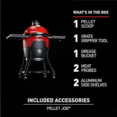 Kamado Joe KJ15260020 Pellet Joe Wood Pellet Grill, 18-inch, Red, Large - CookCave