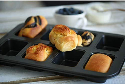 Lawei 2 Pack Mini Loaf Pan - 8 Cavity Non-Stick Bread Pans Carbon Steel Baking Pan - CookCave