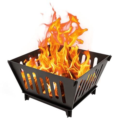 17-inch Fire Pit, Outdoor Portable Wood-Burning Fire Pit Log Stove Fireplace for Camping, Backyard, Garden Picnic Patio and Beach. Comes with A Carry Bag - CookCave