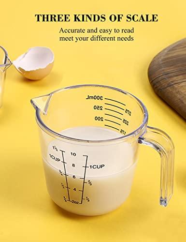 Measuring Cups Set, Liquid Measuring Cups For 3 For Kitchen - BPA Free Plastic Set with Spout Multiple Measurement Scales (Clear) - CookCave