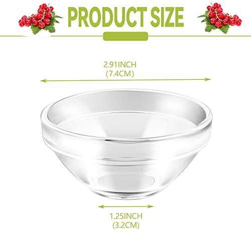 Vmiapxo 10 Pack 3" Clear Glass Bowls, Mini 2.5oz Stackable Small Prep Bowls Portion Dishes Serving Bowl for Dessert Snack Spice Sauce Tasting - CookCave
