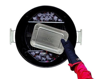 SuiXinCook Aluminum 6415 Drip Pans 30 Pack Compatible for Weber Grills drip Pans, Genesis Series, Q Series, Spirit Series & Traveler Grill,Grease Trays, 8.5" x 6"drip pan Liners - CookCave