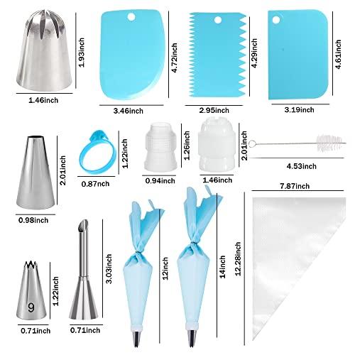 Makmeng Piping Bags and Tips Set - 50Pcs Cake Decorating Supplies Kit with Icing Frosting Nozzles,Icing Scrapers,Reusable & Disposable Pastry Bags - Baking Tools for Cookies,Cupcakes Cake Decorating - CookCave