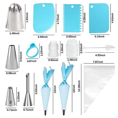 Makmeng Piping Bags and Tips Set - 50Pcs Cake Decorating Supplies Kit with Icing Frosting Nozzles,Icing Scrapers,Reusable & Disposable Pastry Bags - Baking Tools for Cookies,Cupcakes Cake Decorating - CookCave