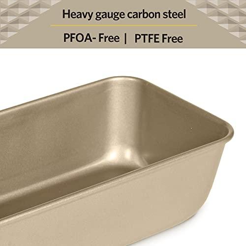 Glad Loaf Baking Pan Nonstick - Heavy Duty Metal Bakeware for Bread and Cakes, 9.5 x 5.5 x 3 inches - CookCave