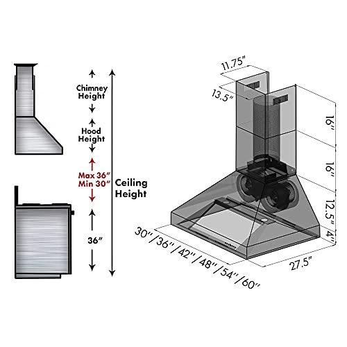 ZLINE 42" Ducted Wall Mount Range Hood in Outdoor Approved Stainless Steel (697-304-42) - CookCave