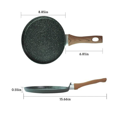 LECOOKING Nonstick Crepe Pan, 8.5 Inch Griddle Pan, Fry Pans for Cooking Eggs, Omelettes, and More - Non-Stick Marble Coating Skillet Induction Compatible - CookCave