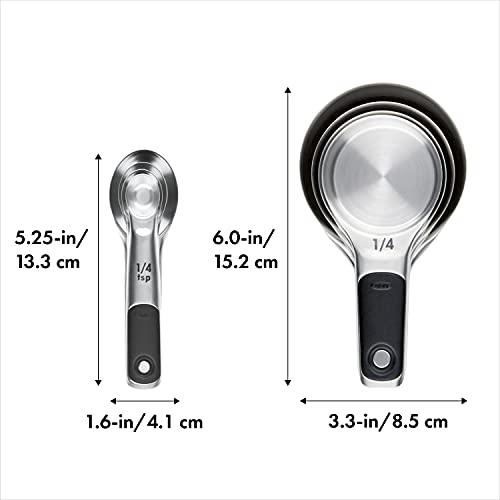 OXO Good Grips Stainless Steel Measuring Cups and Spoons Set, 2.9, 8 Piece - CookCave