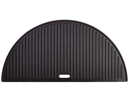 Half Moon Cast Iron Reversible Griddle for Large Big Green Egg and 18-Inch Kamado Grills - CookCave