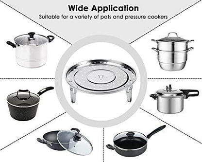 Steamer Rack 8.5 Inches 304 Stainless Steel Steaming Rack Steam Tray with Removable Legs for Steamer Cookware Instant Pressure Cooker Multi-functional Steamer Basket - CookCave