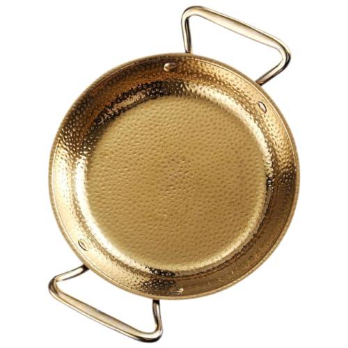 BRIGHTFUFU Double Ears Sukiyaki Restaurant Pan Paella Cooking Pan Nonstick Frying Pan Cauldron Cast Iron Paella Cooker Appetizer Plate Dish Thicken 304 Stainless Steel Anti-scalding Pan - CookCave