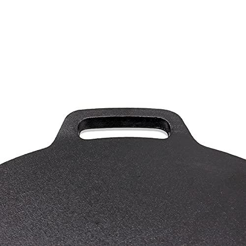 Brightalk 11-Inch Cast Iron Roti Tawa, Double Handled Cast Iron Crepe Pan for Dosa, Tortillas - CookCave