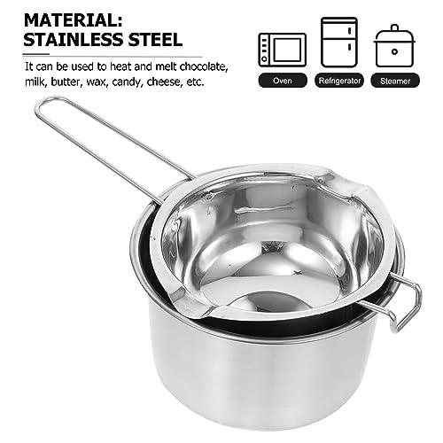 Healifty Boiler Pot Melting Chocolate 1 Set Double Boiler Stainless Steel Melting Pot for Melting Chocolate Candy Candle Soap and Wax 600ml Double Boiler Pot Chocolate Melting Pot Double - CookCave