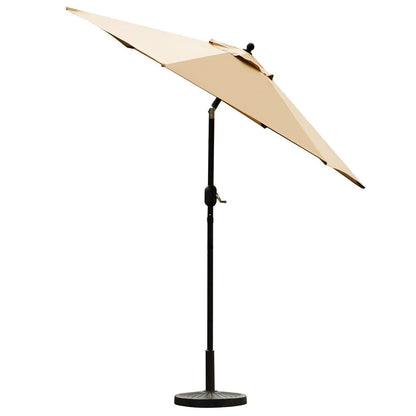 Sunnyglade 7.5' Patio Umbrella Outdoor Table Market Umbrella with Push Button Tilt/Crank, 6 Ribs (Tan) - CookCave