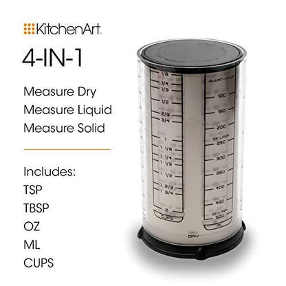KitchenArt Professional Series 2 Cup Adjust-A-Cup, Champagne Satin, Adjustable, 1/8 to 2-Cup White - CookCave